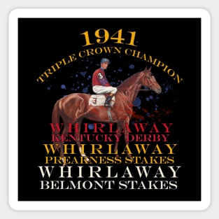 1941 Triple Crown Champion Whirlaway horse racing design Sticker
